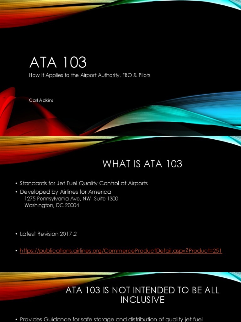 ATA 103: Jet Fuel Quality Standards | PDF | Business | Technology ...