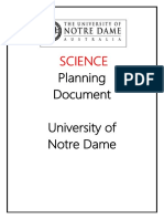 Science: Planning Document University of Notre Dame