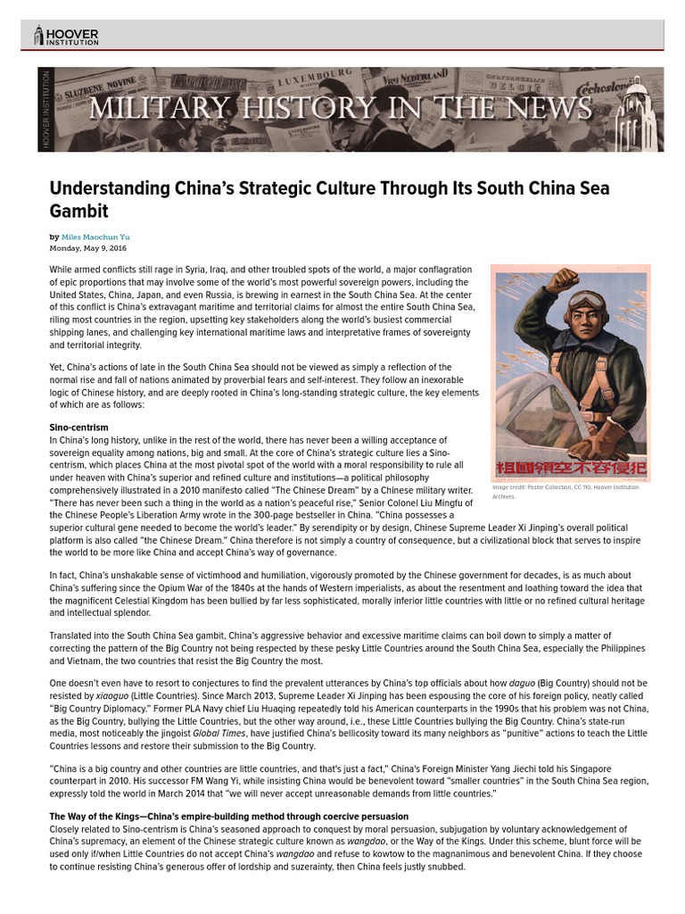 China's Strategic Culture in the South China Sea | PDF | Military ...