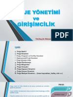 Proje Yönetimi Ve Girişimcilik