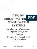 Introduction To Wastewater System Design and Practice Session 3 - Hydraulics of Grit Chambers