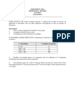 Assignment (20%) TRIMESTER 1, 2019/2020 BAC2674 Taxation I: % of Similarity % of Marks Deduction