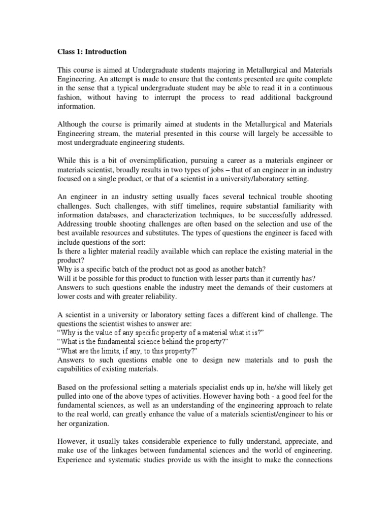 Material Science Notes | PDF | Deformation (Engineering) | Electrical ...