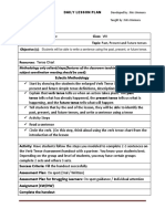 Tense Chart Tense Chart: Daily Lesson Plan