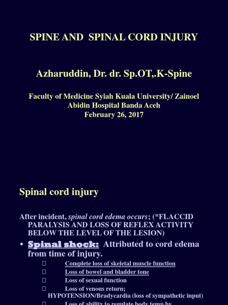 Spinal Cord Injury Overview and Management | PDF | Spinal Cord Injury ...