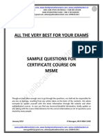 MSME-Sample Questions by Murugan