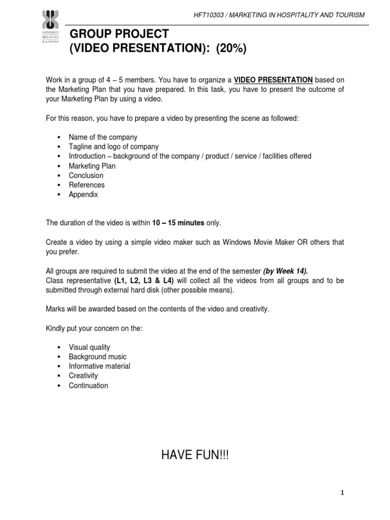 Marketing Video Project Guidelines | PDF | Business | Art