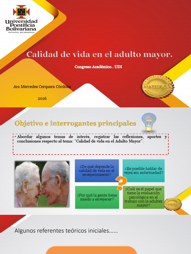 Calidad de Vida en El Adulto Mayor | PDF | Vejez | Adultos
