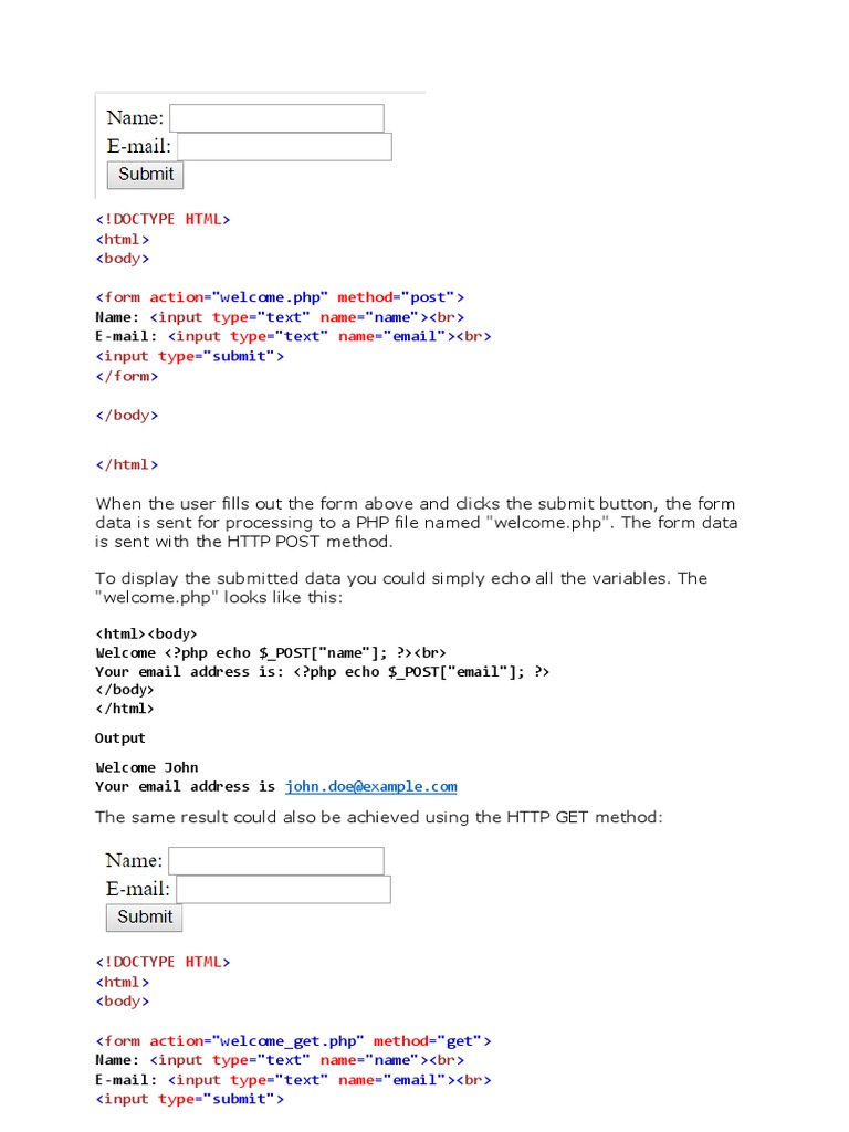 !doctype HTML Body Form Input BR Input BR Input /form /body | PDF ...