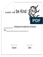 Kindness Certificate Editable