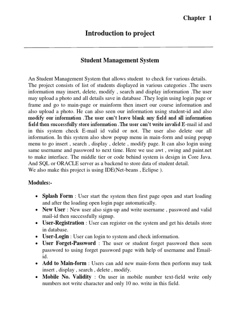 Student Management System Overview | PDF | Java Virtual Machine | Java ...