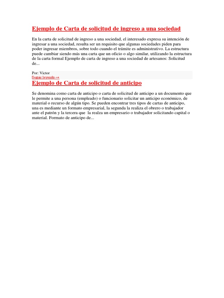 Tipos De Cartas Ejemplos