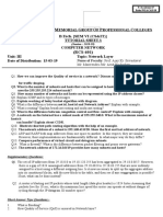 Network Layer Tutorial Sheet