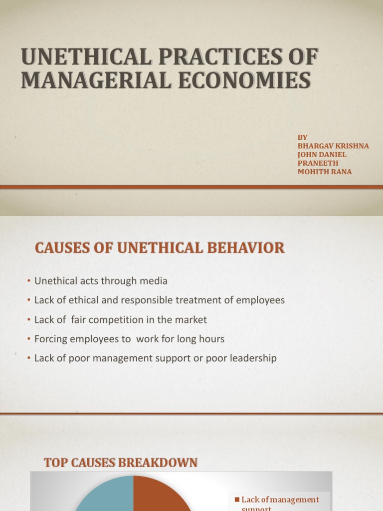 Poor Management and Unethical Practices | PDF | Business
