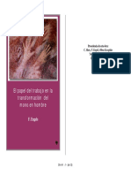 3.1 Lectura Engels - Friedrich - El - Papel - Del - Trabajo - en - La - Trasnformaci - N - Del - Mono - en - Hombre PDF