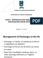 Topic: Methods For Treating Air Discharges From Industry: National University of Science and Technology