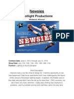 Newsies Event Sheet