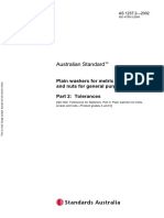 Australian Standard: Plain Washers For Metric Bolts, Screws and Nuts For General Purposes Part 2: Tolerances