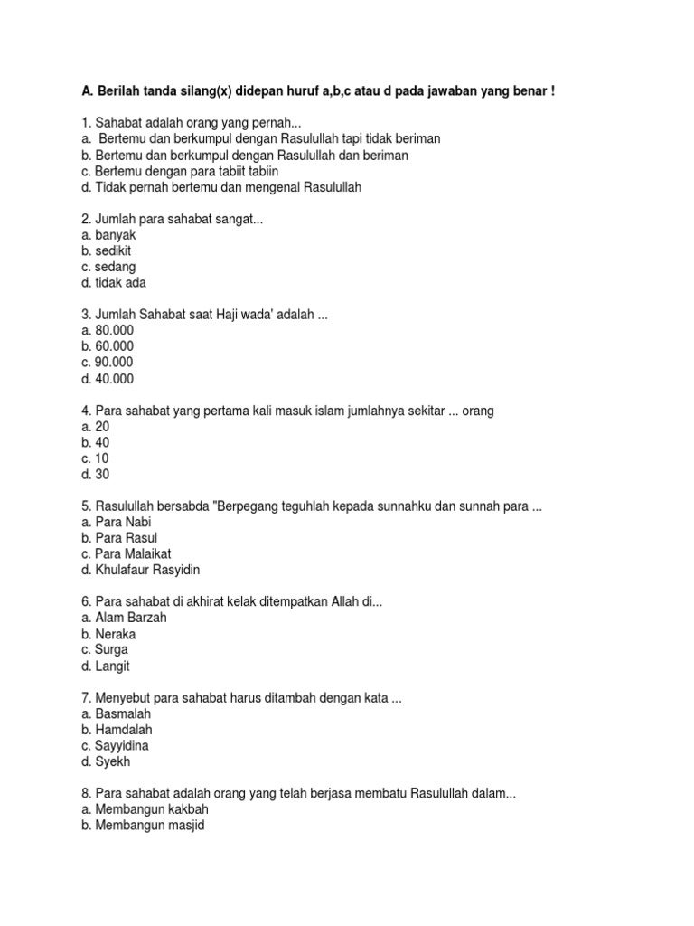 Soal Aswaja Kelas 4 Pdf