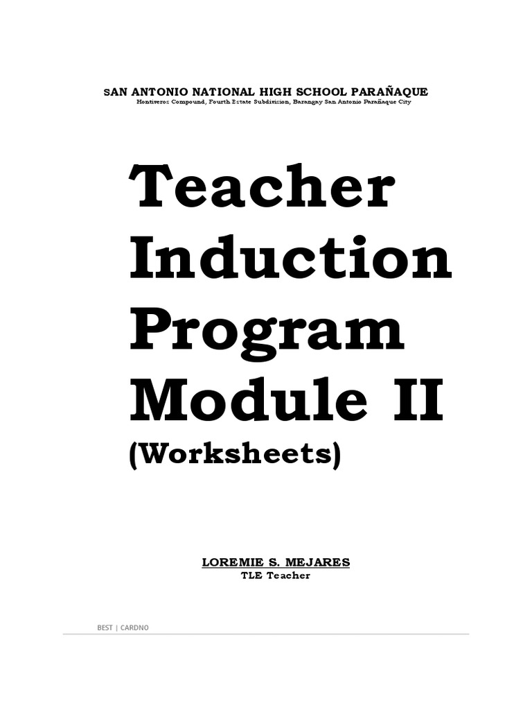 Teacher Induction Program Module II | PDF | Learning | Leadership