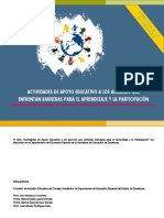 Actividades de Apoyo Educativo para Los Alumnos Que Enfrentan Barreras para El Aprendizaje y La Participacion