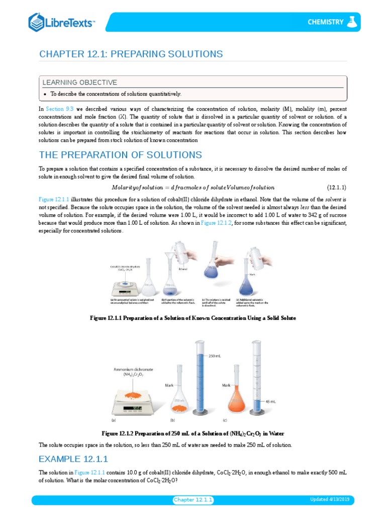 Preparing Solutions: Key Concepts | PDF | Solution | Molar Concentration