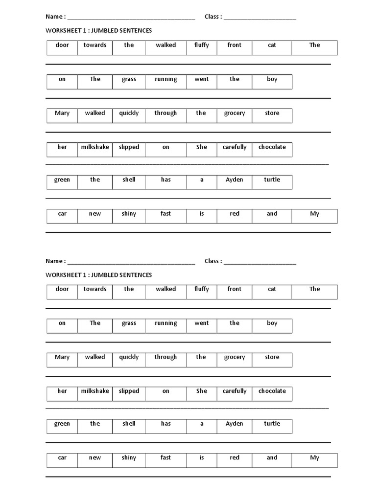 Jumbled Sentences | PDF | Career & Growth