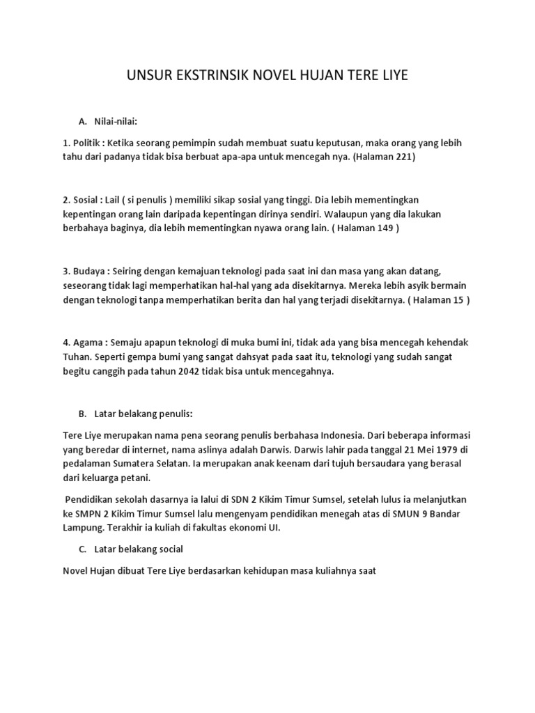 UNSUR EKSTRINSIK NOVEL HUJAN TERE LIYE.docx