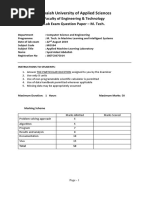 Ramaiah University of Applied Sciences: Faculty of Engineering & Technology Lab Exam Question Paper - M. Tech