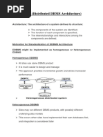 Unit 3 (Distributed DBMS Architecture) : Architecture: The Architecture of A System Defines Its Structure