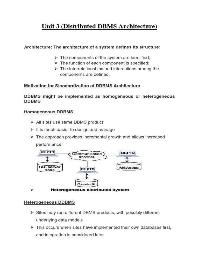Unit 3 (Distributed DBMS Architecture) : Architecture: The Architecture ...