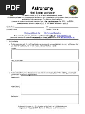 Astronomy Merit Badge Workbook