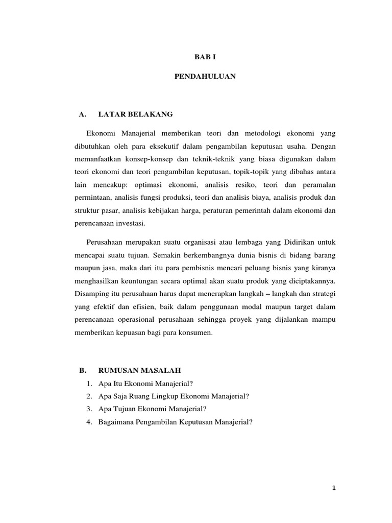 Makalah Ekonomi Manajerial 22