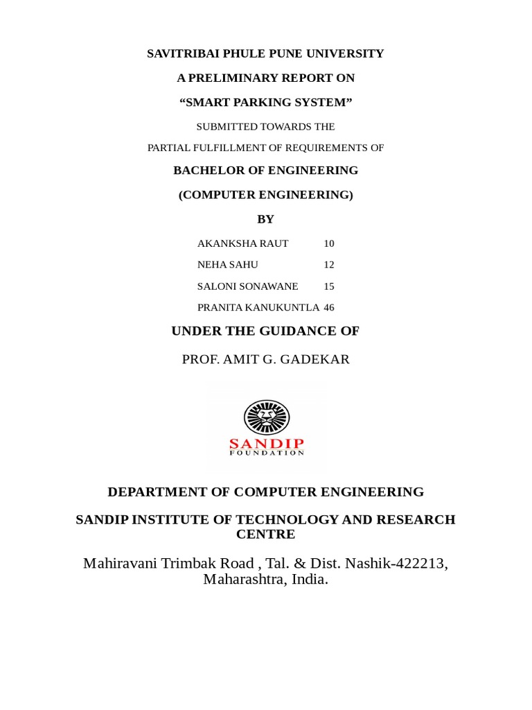 Seminar Report PDF Parking Of Things