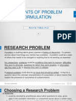 Problems in Research Formulation