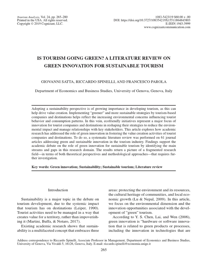 SUSTAINABLE TOURISM PERFORMANCE REVIEW AND COMPARISON GUIDE visual data 7