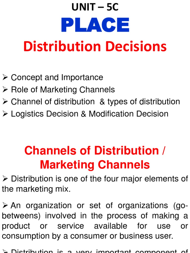 Distribution Decisions PDF Retail Business Process Management