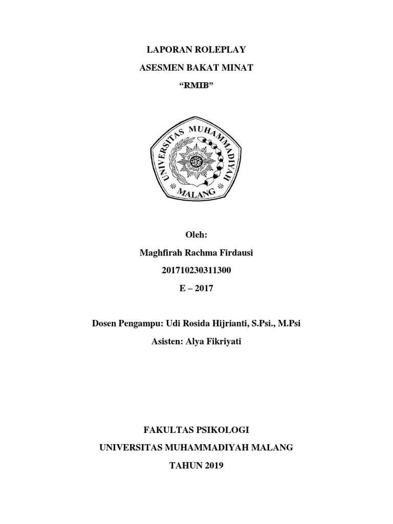 Laporan Tes RMIB untuk Penjual Mode | PDF | Karier & Perkembangan