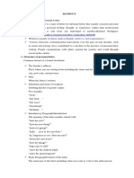 1) - The Meaning of Personal Letter: Relatives, and Acquaintances