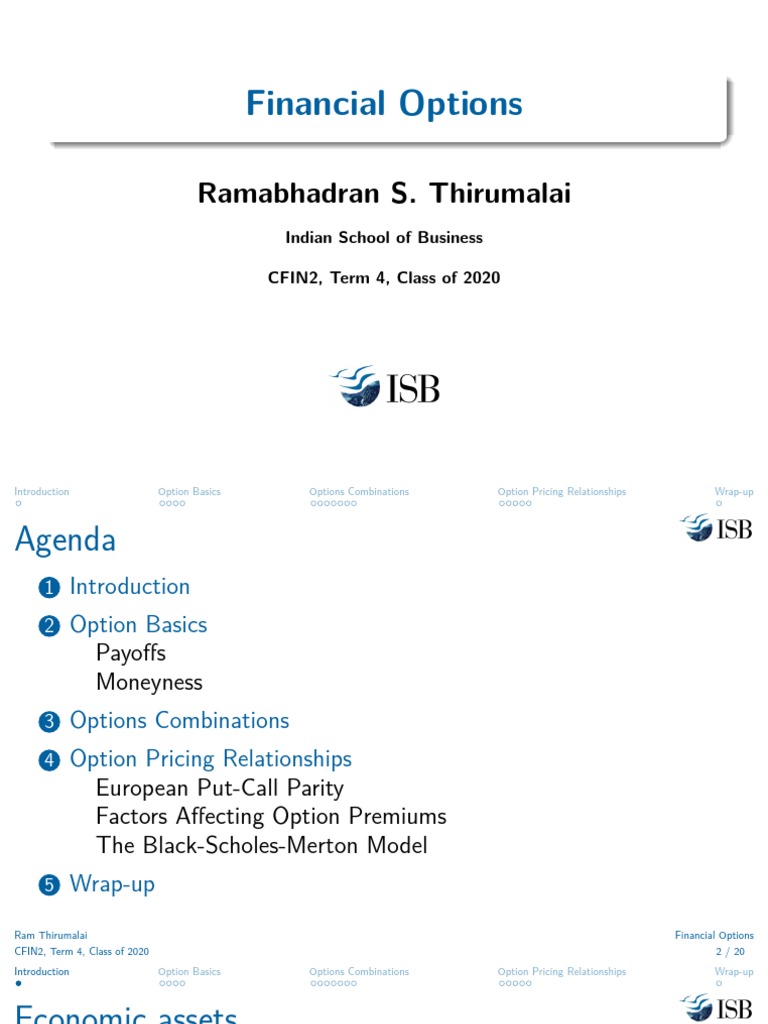 Financial Options Ramabhadran S Thirumalai Pdf Option Finance