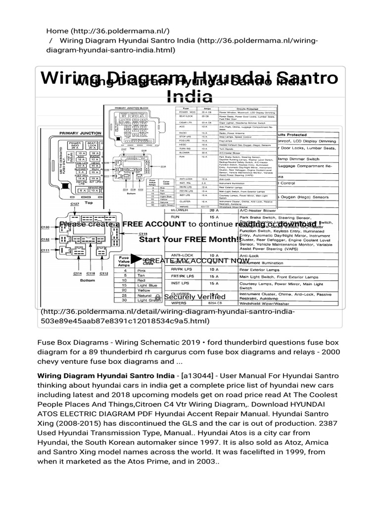 Wiring Diagram Hyundai Santro India HTML PDF PDF Vehicle