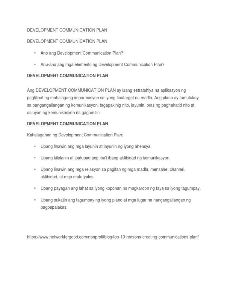 Dev. Com. Plan | PDF