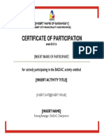 BADAC TEMPLATE - Certificate of Participation
