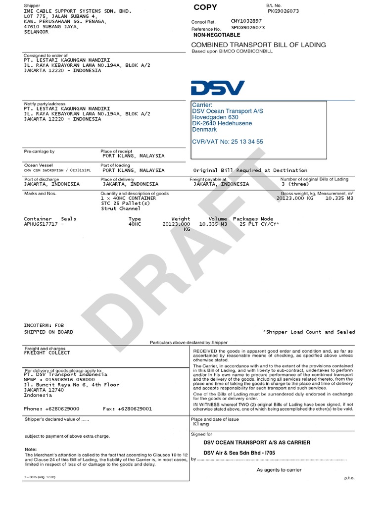 Contoh HAWB | Download Free PDF | Cargo | Consumer Goods