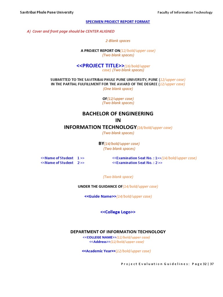 Project Report Format Guide | PDF | Educational Assessment And ...