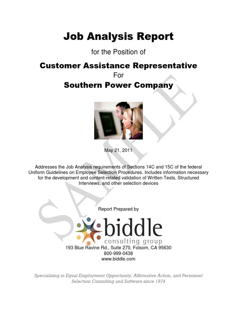 07 20 11 Samplejobanalysisre | PDF | Industrial And Organizational ...