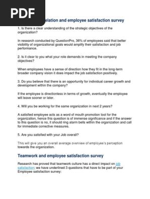 Employee Satisfaction Survey