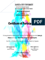 Certificate of Participation: Urdaneta City University