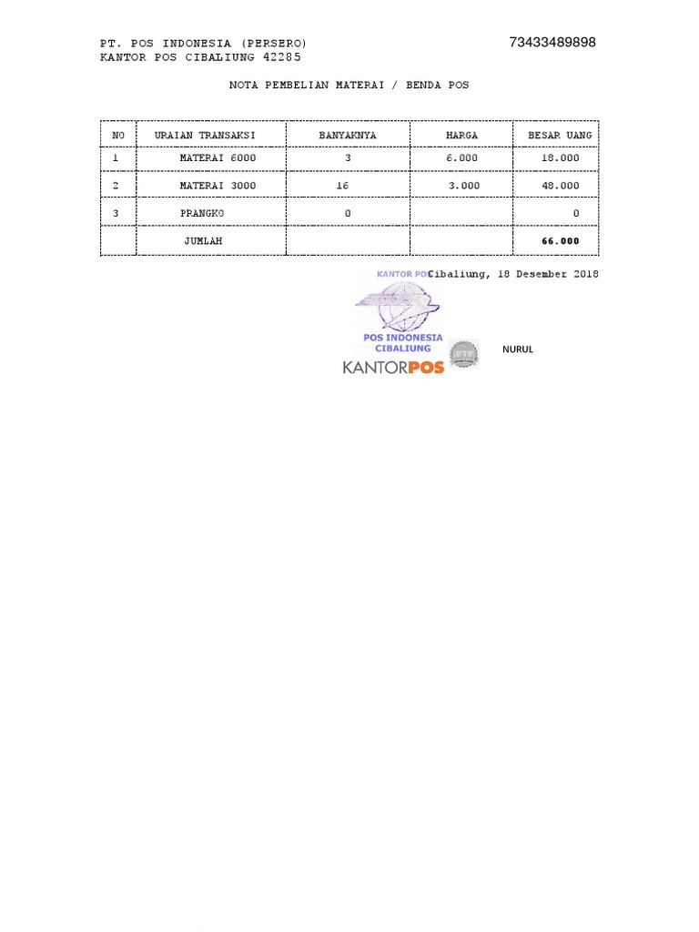 Nota Pos | PDF