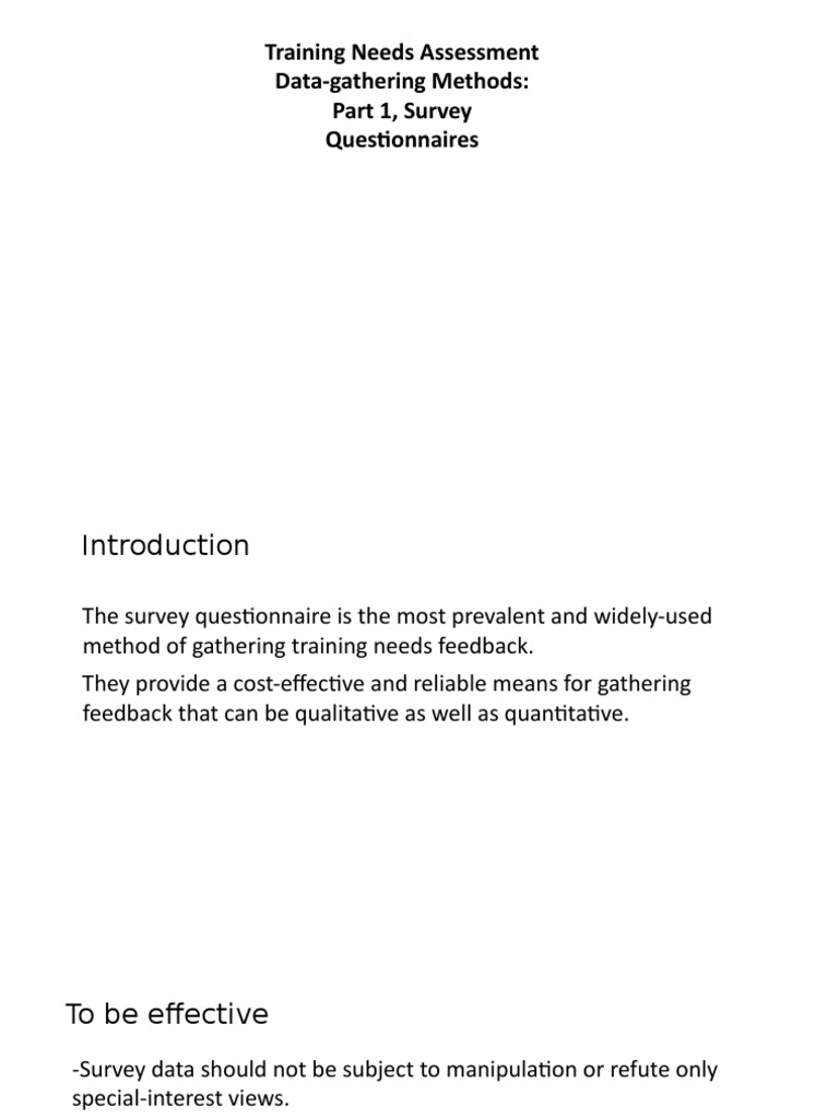 TRAINING NEEDS ASSESSMENT QUESTIONNAIRE PDF visual data 6